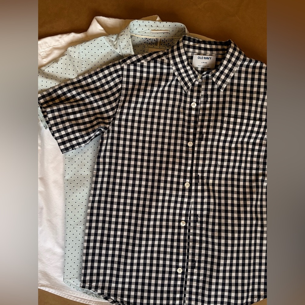 Bundle of three natural Short-Sleeve shirts for boys